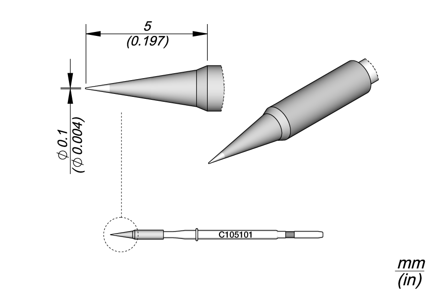 C105101 - Cartridge Conical Ø 0.1